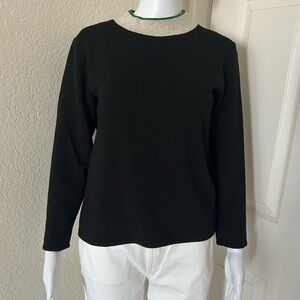 Miniskirt Black Green Gray Long Sleeve Mock Neck Top Shirt Small